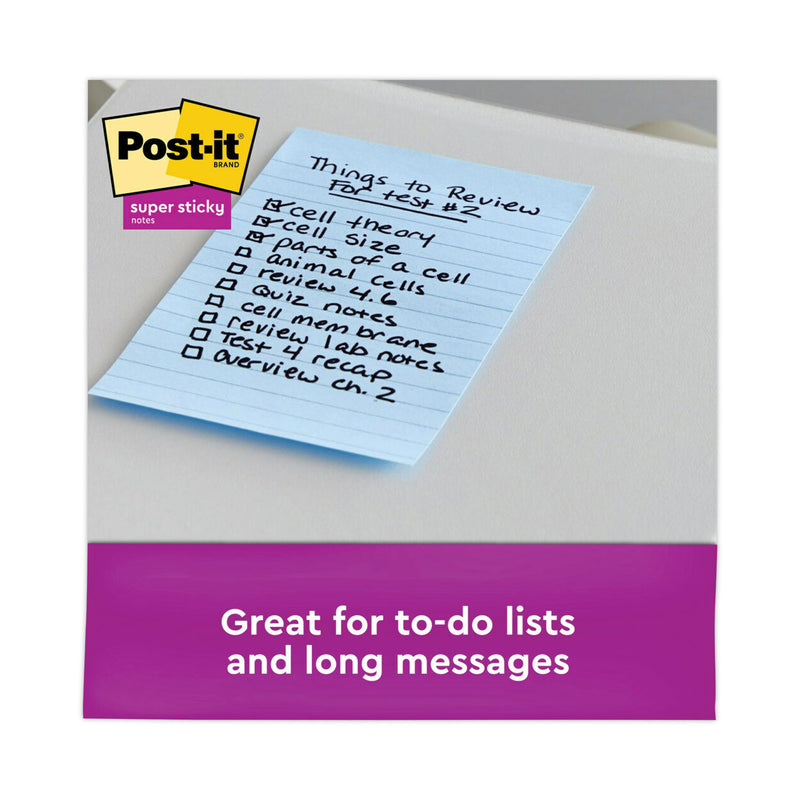 Post-it Recycled Notes in Oasis Collection Colors, Note Ruled, 4" x 6", 90 Sheets/Pad, 3 Pads/Pack