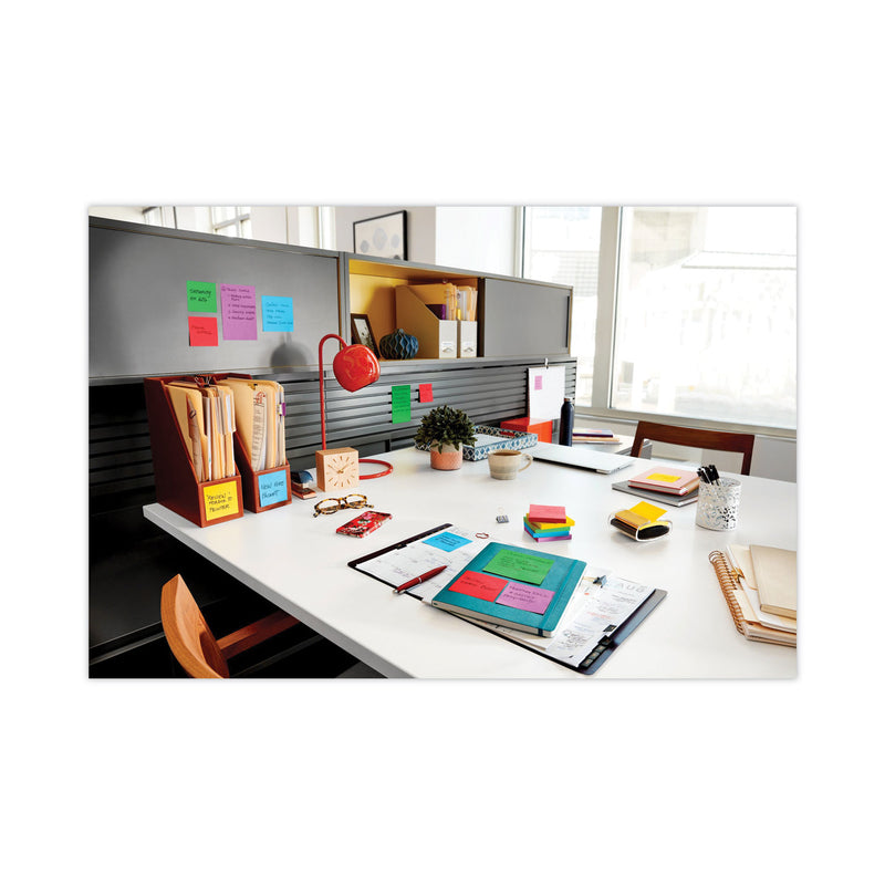 Post-it Pads in Playful Primary Collection Colors, Note Ruled, 4" x 4", 90 Sheets/Pad, 6 Pads/Pack