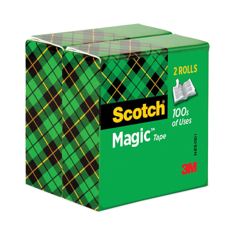 Scotch Magic Tape Refill, 3" Core, 0.75" x 72 yds, Clear, 2/Pack