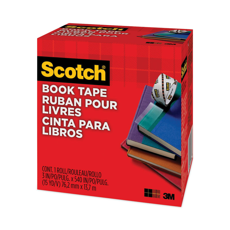 Scotch Book Tape, 3" Core, 3" x 15 yds, Clear