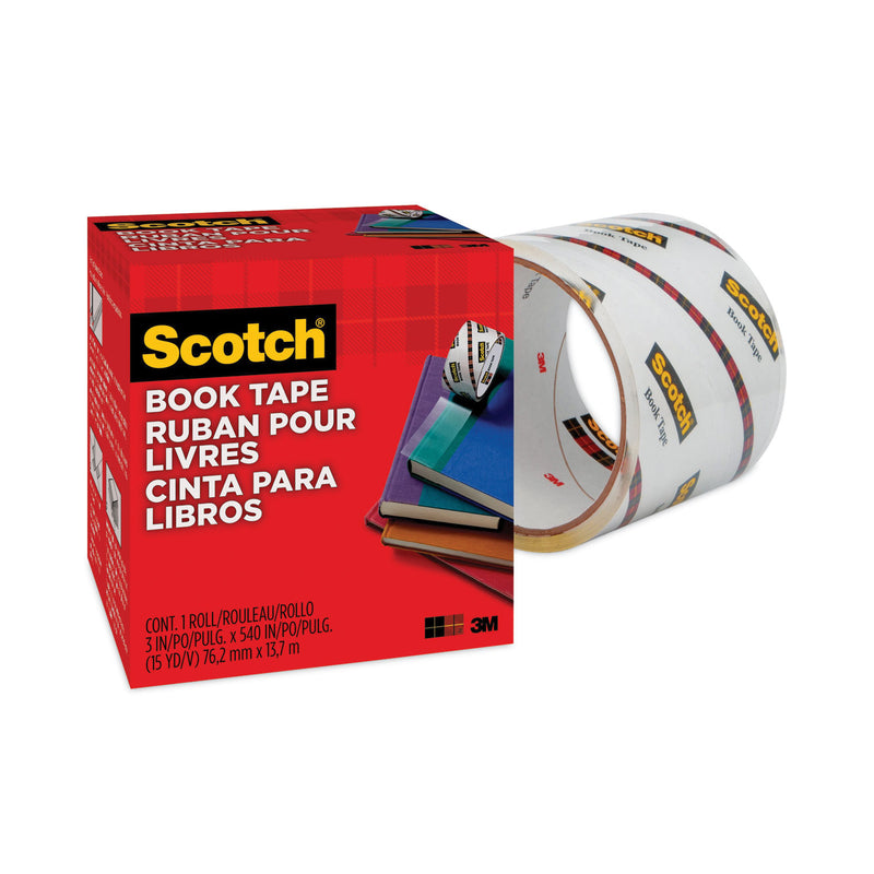 Scotch Book Tape, 3" Core, 3" x 15 yds, Clear