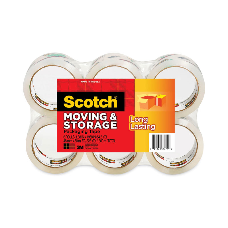 Scotch Storage Tape, 3" Core, 1.88" x 54.6 yds, Clear, 6/Pack