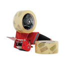 Scotch Packaging Tape Dispenser with Two Rolls of Tape, 3" Core, For Rolls Up to 0.75" x 60 yds, Red