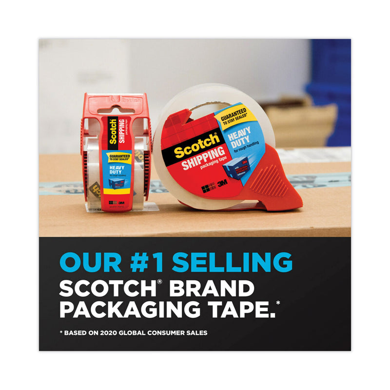 Scotch Packaging Tape Dispenser with Two Rolls of Tape, 3" Core, For Rolls Up to 2" x 60 yds, Red