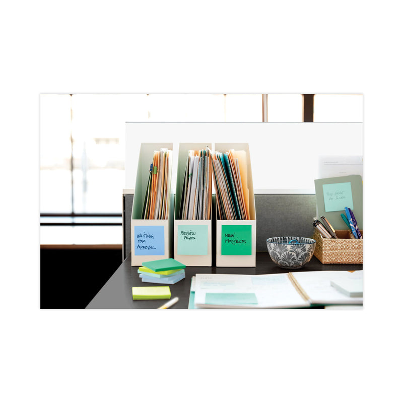 Post-it Recycled Notes in Oasis Collection Colors, 3" x 3", 90 Sheets/Pad, 12 Pads/Pack