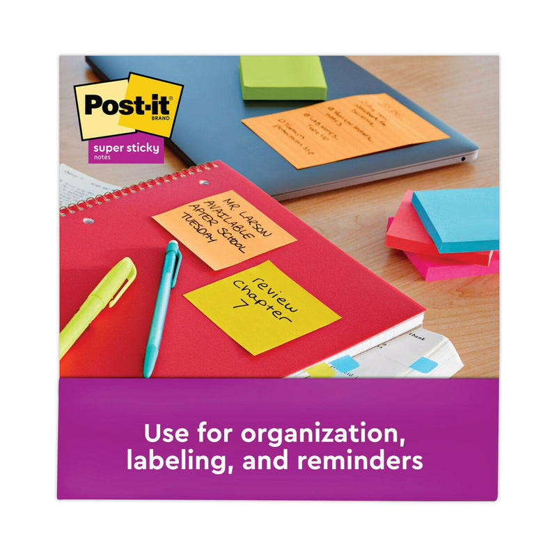 Post-it Pads in Energy Boost Collection Colors, 3" x 3", 90 Sheets/Pad, 12 Pads/Pack
