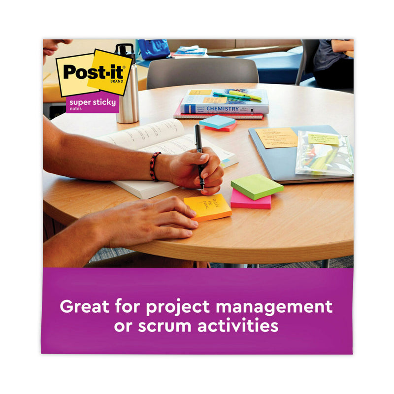 Post-it Pads in Energy Boost Collection Colors, 3" x 3", 90 Sheets/Pad, 24 Pads/Pack