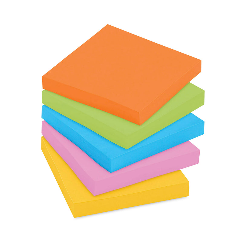 Post-it Pads in Energy Boost Collection Colors, 3" x 3", 90 Sheets/Pad, 24 Pads/Pack