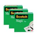 Scotch Magic Tape Refill, 3" Core, 1" x 72 yds, Clear, 3/Pack