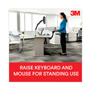 3M Sit/Stand Easy Adjust Keyboard Tray, Standard Platform, 25.5w x 12d, Black