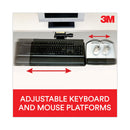 3M Sit/Stand Easy Adjust Keyboard Tray, Highly Adjustable Platform,, Black