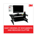 3M Swing Arm Copyholder, Adhesive Monitor Mount, 30 Sheet Capacity, Plastic, Black/Silver Clip