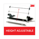 3M In-Line Adjustable Desktop Copyholder,150 Sheet Capacity, Plastic, Black/Clear