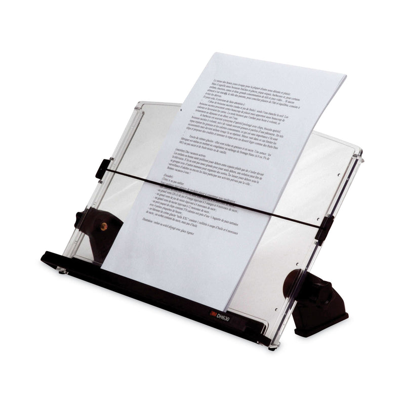 3M In-Line Adjustable Desktop Copyholder,150 Sheet Capacity, Plastic, Black/Clear