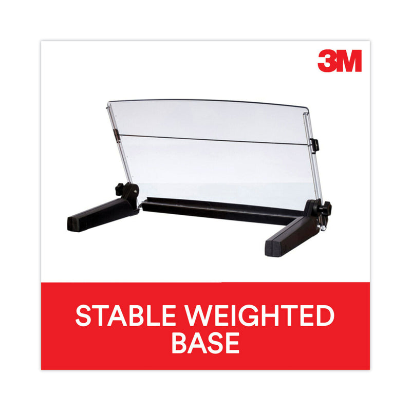 3M In-Line Freestanding Copyholder, 300 Sheet Capacity, Plastic, Black/Clear