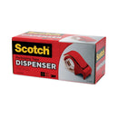 Scotch Compact and Quick Loading Dispenser for Box Sealing Tape, 3" Core, For Rolls Up to 2" x 60 yds, Red