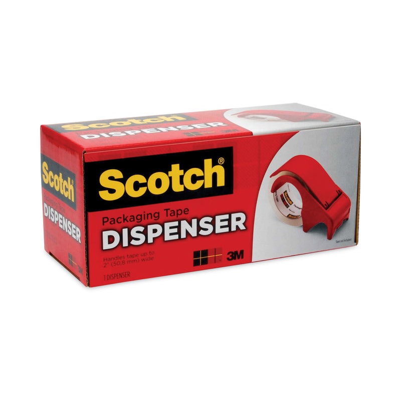 Scotch Compact and Quick Loading Dispenser for Box Sealing Tape, 3" Core, For Rolls Up to 2" x 60 yds, Red