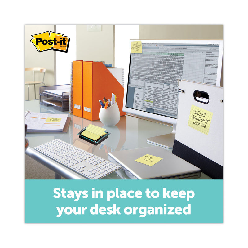 Post-it Clear Top Pop-up Note Dispenser, For 3 x 3 Pads, Black, Includes 50-Sheet Pad of Canary Yellow Pop-up Pad