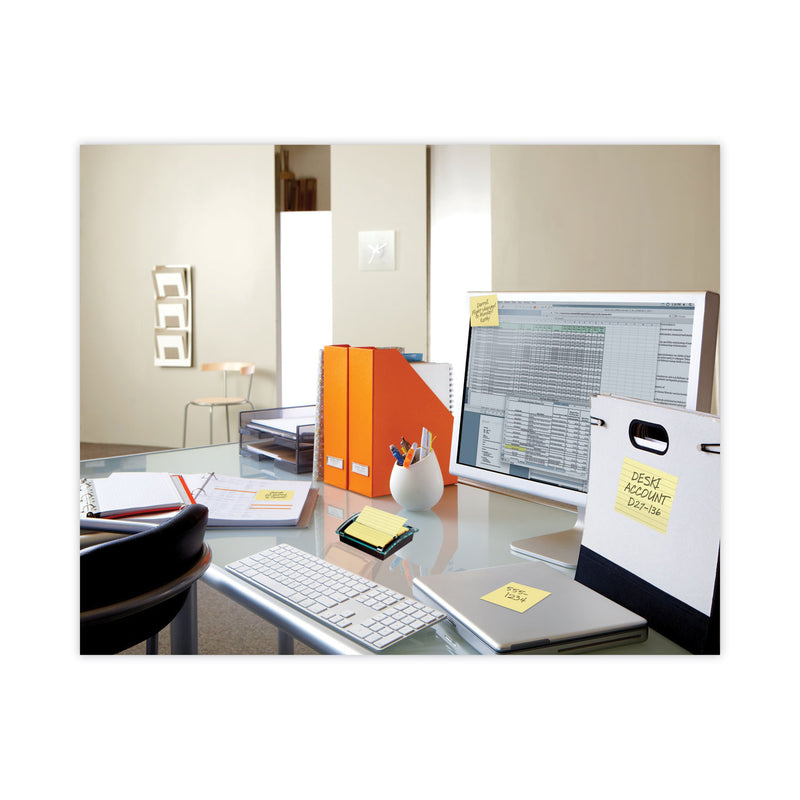 Post-it Clear Top Pop-up Note Dispenser, For 3 x 3 Pads, Black, Includes 50-Sheet Pad of Canary Yellow Pop-up Pad