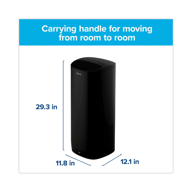 Filtrete Tower Room Air Purifier for Extra Large Room, 370 sq ft Room Capacity, Black