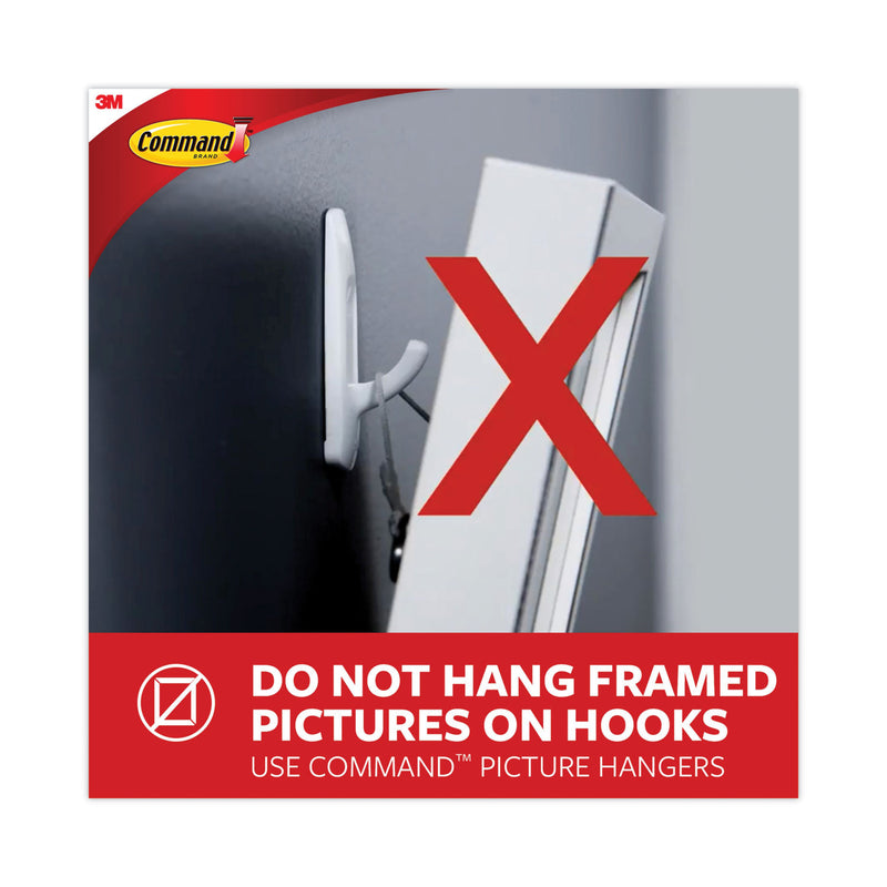 Command Adhesive Mount Metal Hook, Large, Brushed Nickel Finish, 1 Hook and 2 Strips/Pack
