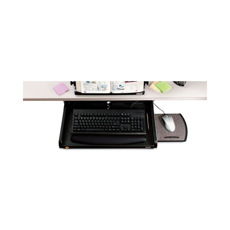 3M Under Desk Keyboard Drawer, 23w x 14d, Black