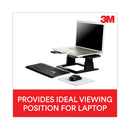 3M Adjustable Notebook Riser, 13" x 13" x 4" to 6", Black, Supports 20 lbs