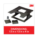3M Adjustable Notebook Riser, 13" x 13" x 4" to 6", Black, Supports 20 lbs