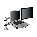 3M Easy-Adjust Desk Dual Arm Mount for 27" Monitors, 360 deg Rotation, +90/-15 deg Tilt, 360 deg Pan, Silver, Supports 20 lb
