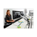 3M Easy-Adjust Desk Dual Arm Mount for 27" Monitors, 360 deg Rotation, +90/-15 deg Tilt, 360 deg Pan, Silver, Supports 20 lb