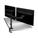 3M Dual Monitor Mount, For 27" Monitors, 360 Degree Rotation, +45 Degree/-45 Degree Tilt, 90 Degree Pan, Black, Supports 20 lb