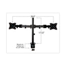 3M Dual Monitor Mount, For 27" Monitors, 360 Degree Rotation, +45 Degree/-45 Degree Tilt, 90 Degree Pan, Black, Supports 20 lb