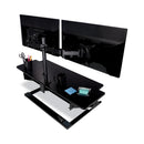 3M Dual Monitor Mount, For 27" Monitors, 360 Degree Rotation, +45 Degree/-45 Degree Tilt, 90 Degree Pan, Black, Supports 20 lb