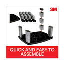 3M Adjustable Height Monitor Stand, 15" x 12" x 2.63" to 5.78", Black/Silver, Supports 80 lbs