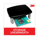 3M Adjustable Height Monitor Stand, 15" x 12" x 2.63" to 5.78", Black/Silver, Supports 80 lbs