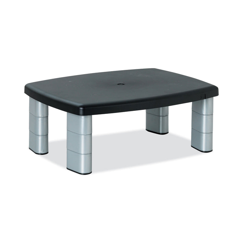 3M Adjustable Height Monitor Stand, 15" x 12" x 2.63" to 5.78", Black/Silver, Supports 80 lbs