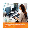 3M Adjustable Monitor Stand, 16" x 12" x 1.75" to 5.5", Black, Supports 20 lbs