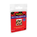 Scotch Self-Sealing Laminating Pouches, 9.5 mil, 2.81" x 3.75", Gloss Clear, 5/Pack