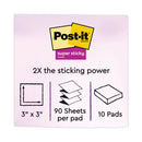 Post-it Recycled Pop-up Notes in Oasis Collection Colors, 3" x 3", 90 Sheets/Pad, 10 Pads/Pack
