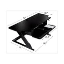 3M Precision Standing Desk, 42" x 23.2" x 6.2" to 20", Black