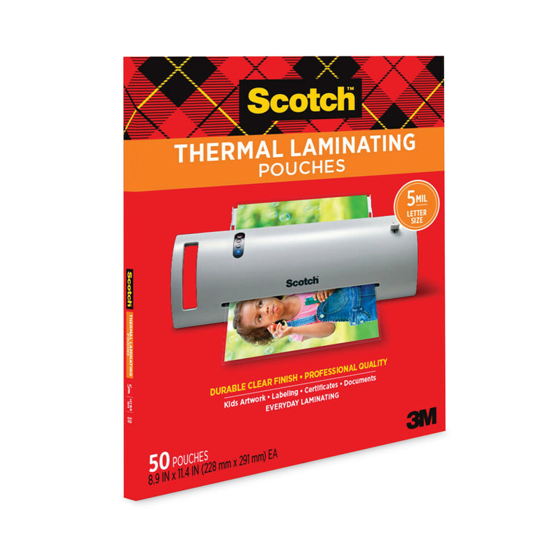 Scotch Laminating Pouches, 5 mil, 9" x 11.5", Gloss Clear, 50/Pack