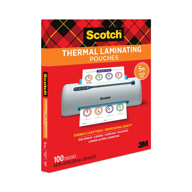 Scotch Laminating Pouches, 5 mil, 9" x 11.5", Gloss Clear, 100/Pack