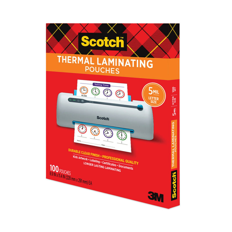 Scotch Laminating Pouches, 5 mil, 9" x 11.5", Gloss Clear, 100/Pack