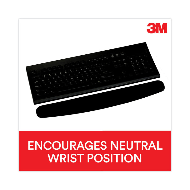 3M Antimicrobial Foam Keyboard Wrist Rest, 18 x 2.75, Black