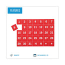 MasterVision Interchangeable Magnetic Board Accessories, Calendar Dates, Red/White, 1" x 1", 31 Pieces