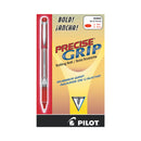 Pilot Precise Grip Roller Ball Pen, Stick, Bold 1 mm, Red Ink, Red Barrel