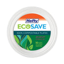 Hefty ECOSAVE Tableware, Plate, Bagasse, 10.13" dia, White, 16/Pack
