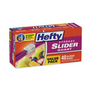 Hefty Slider Bags, 1 qt, 1.5 mil, 8" x 7", Clear, 40/Box