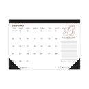 House of Doolittle Recycled Zodiac Desk Pad Calendar, Zodiac Artwork, 17 x 22, White Sheets, Black Binding/Corners, 12-Month (Jan-Dec) 2023