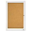 Quartet Enclosed Bulletin Board, Natural Cork/Fiberboard, 24 x 36, Silver Aluminum Frame